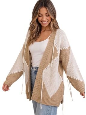 627; KYE MI NWT SWEATER CARDIGAN SAND (H1)